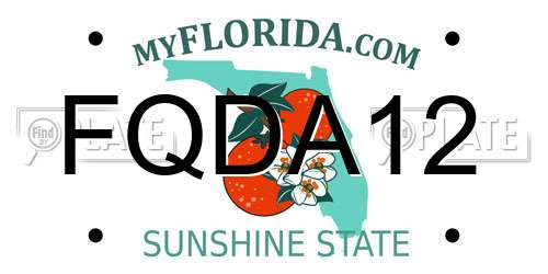 FQDA12 Florida License Plate