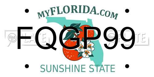 FQGP99 Florida License Plate