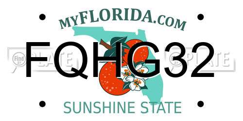 FQHG32 Florida License Plate