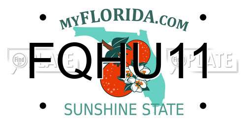 FQHU11 Florida License Plate
