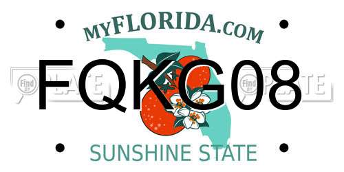 FQKG08 Florida License Plate
