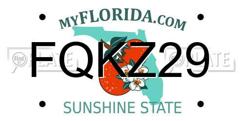 FQKZ29 Florida License Plate