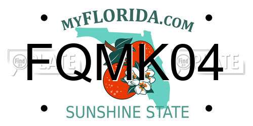 FQMK04 Florida License Plate