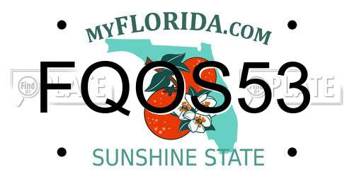FQOS53 Florida License Plate
