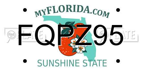 FQPZ95 Florida License Plate