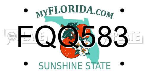 FQQ583 Florida License Plate