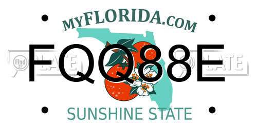 FQQ88E Florida License Plate