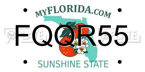 FQQR55 Florida License Plate