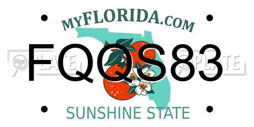 FQQS83 Florida License Plate