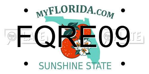 FQRE09 Florida License Plate