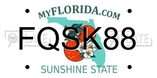 FQSK88 Florida License Plate