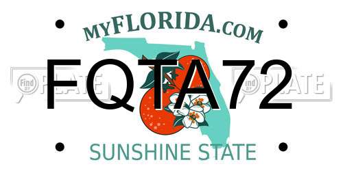 FQTA72 Florida License Plate