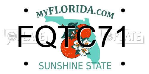 FQTC71 Florida License Plate