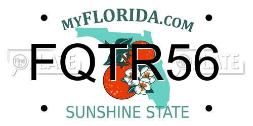 FQTR56 Florida License Plate
