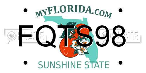 FQTS98 Florida License Plate