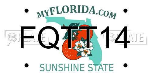 FQTT14 Florida License Plate