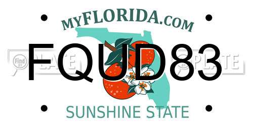 FQUD83 Florida License Plate