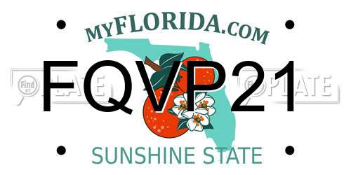 FQVP21 Florida License Plate