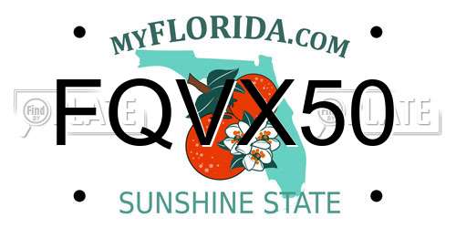 FQVX50 Florida License Plate