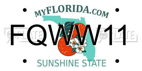 FQWW11 Florida License Plate