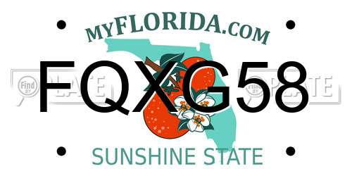 FQXG58 Florida License Plate