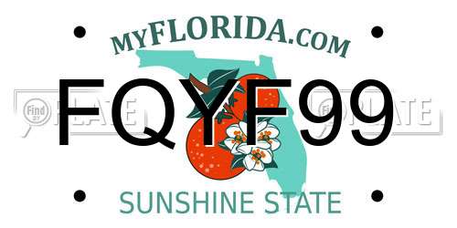 FQYF99 Florida License Plate