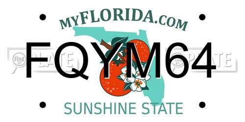 FQYM64 Florida License Plate