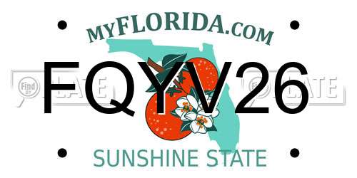 FQYV26 Florida License Plate