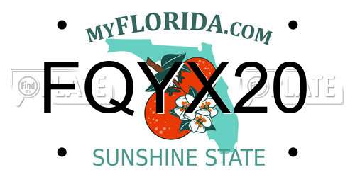 FQYX20 Florida License Plate