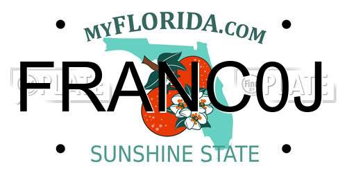 FRANC0J Florida License Plate