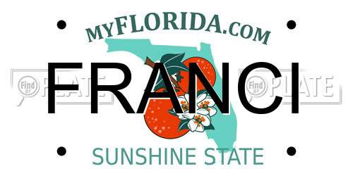 FRANCI Florida License Plate