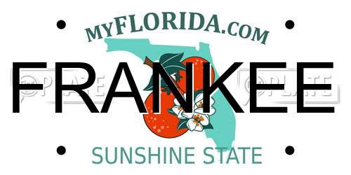 FRANKEE Florida License Plate