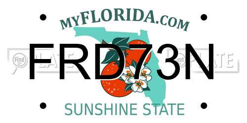 FRD73N Florida License Plate