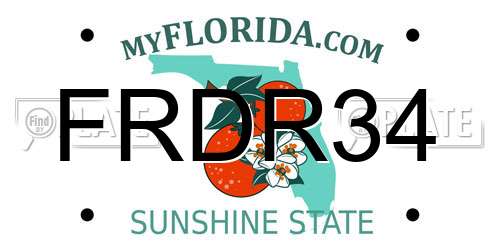FRDR34 Florida License Plate