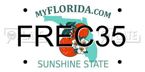 FREC35 Florida License Plate