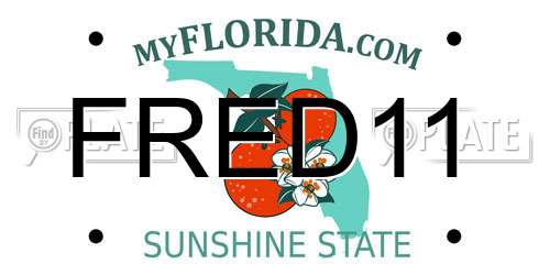 FRED11 Florida License Plate