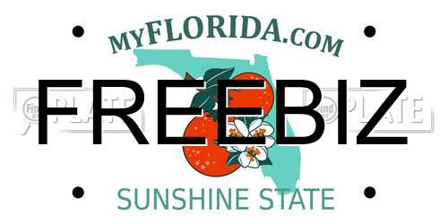 FREEBIZ Florida License Plate