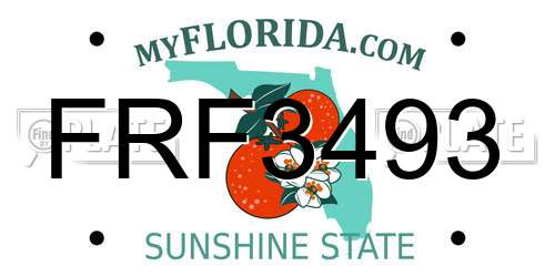 FRF3493 Florida License Plate