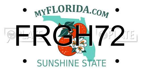 FRGH72 Florida License Plate
