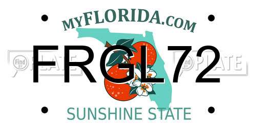 FRGL72 Florida License Plate