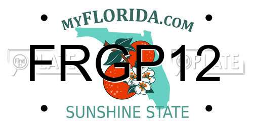FRGP12 Florida License Plate
