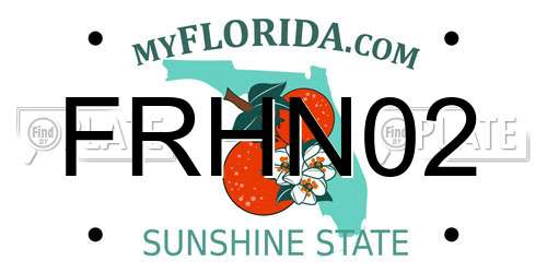 FRHN02 Florida License Plate