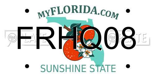 FRHQ08 Florida License Plate