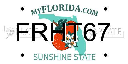 FRHT67 Florida License Plate