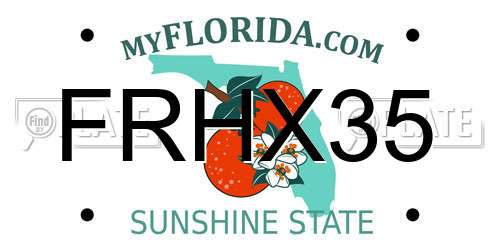 FRHX35 Florida License Plate