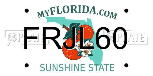 FRJL60 Florida License Plate