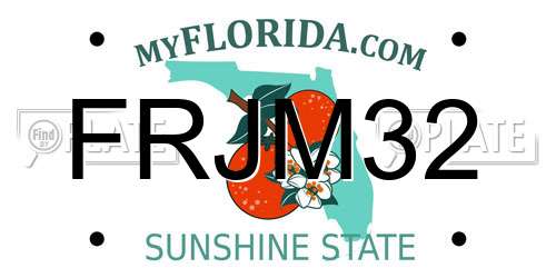 FRJM32 Florida License Plate
