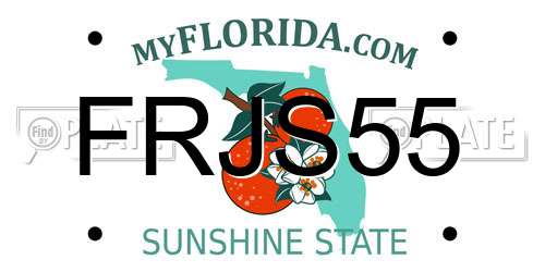 FRJS55 Florida License Plate