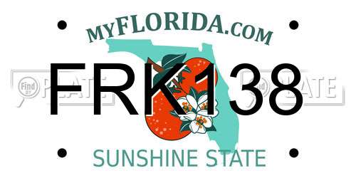 FRK138 Florida License Plate