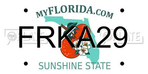 FRKA29 Florida License Plate